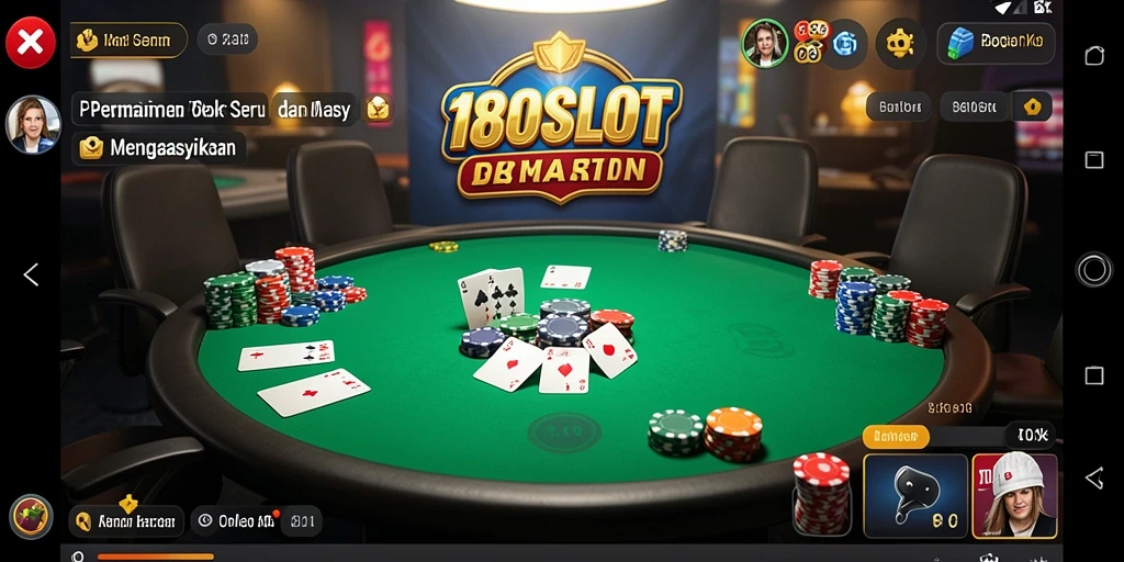 Tampilan gameplay seru dalam permainan Poker 180SLOT.
