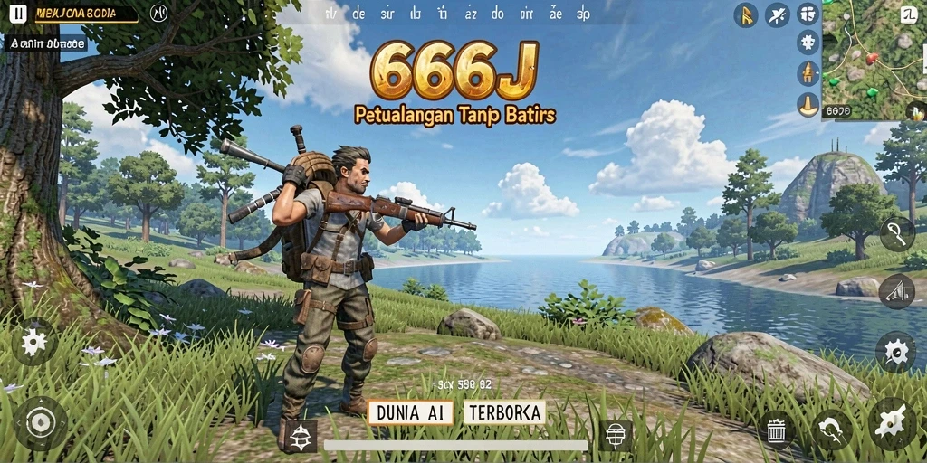 Gameplay menarik di dunia terbuka 666J dengan berbagai petualangan.