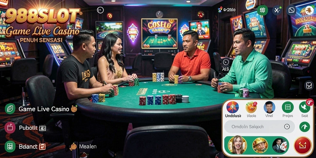 Tampilan gameplay Live Casino yang memukau di 988SLOT.