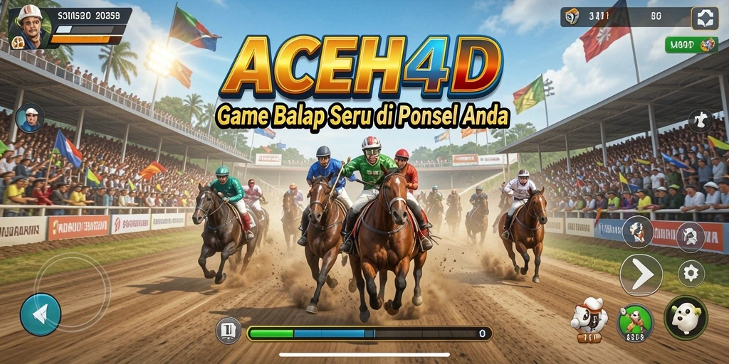 Screenshot aksi balap menegangkan dalam ACEH4D.