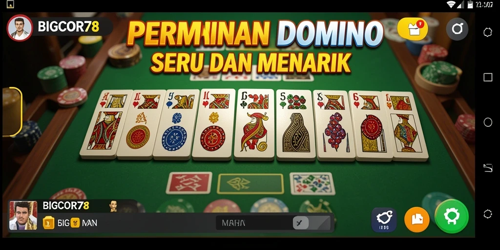 Screenshot gameplay BIGCOR78 menampilkan serunya bermain Domino.