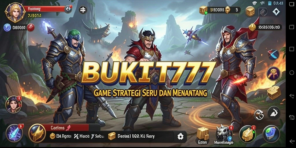 Tampilan gameplay BUKIT777 dengan karakter dan strategi yang menantang.