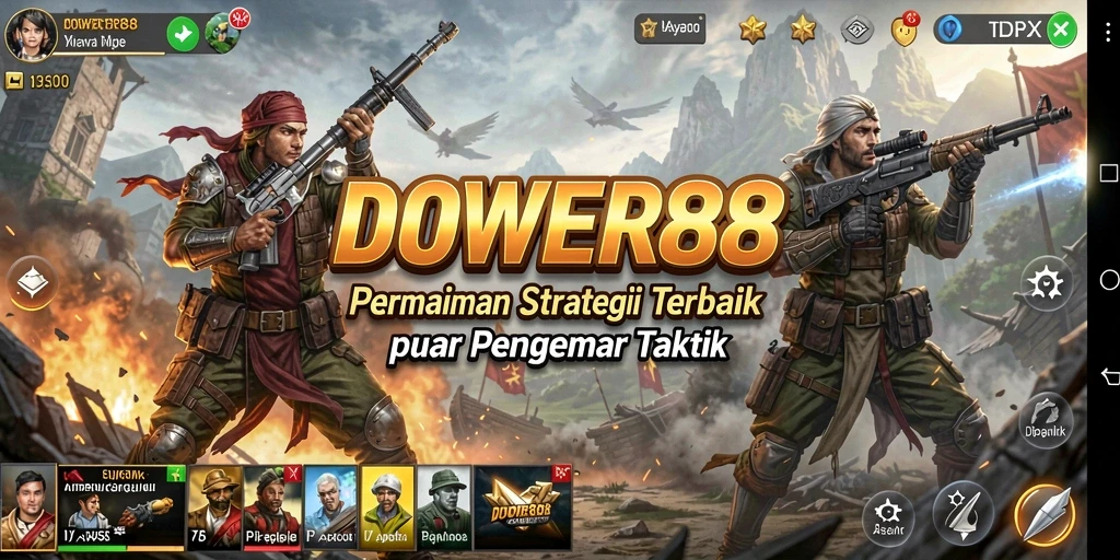 Tangkapan layar gameplay DOWER88 menampilkan aksi taktis yang intens.