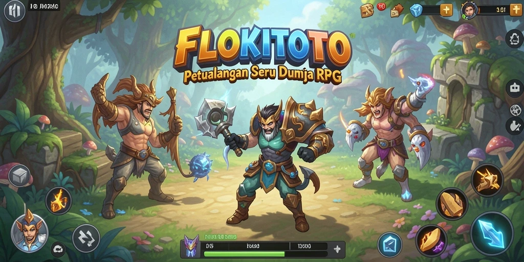 Tampilan gameplay RPG yang menarik dengan karakter yang beragam.