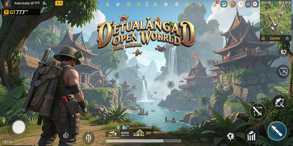 Screenshot menampilkan aksi eksplorasi di dunia Open World GT777.