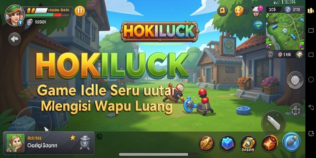 Tampilan gameplay menarik dalam HOKILUCK dengan karakter yang unik.