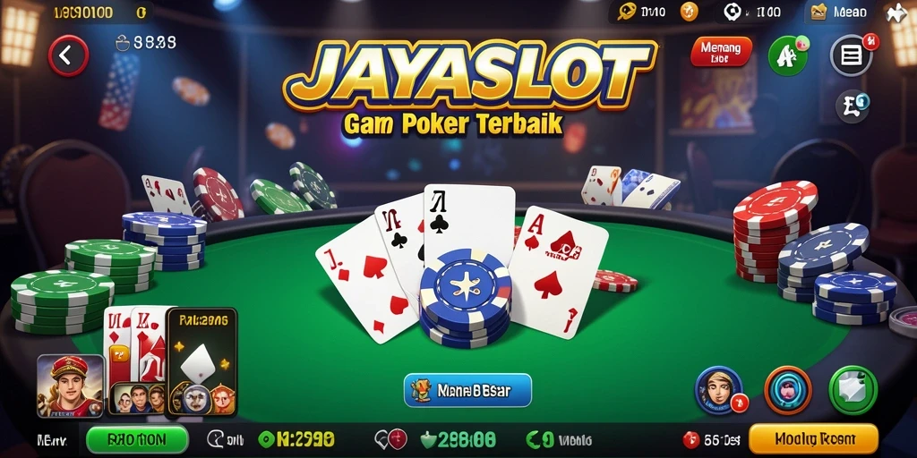 Tampilan gameplay JAYASLOT menampilkan aksi intens permainan Poker.