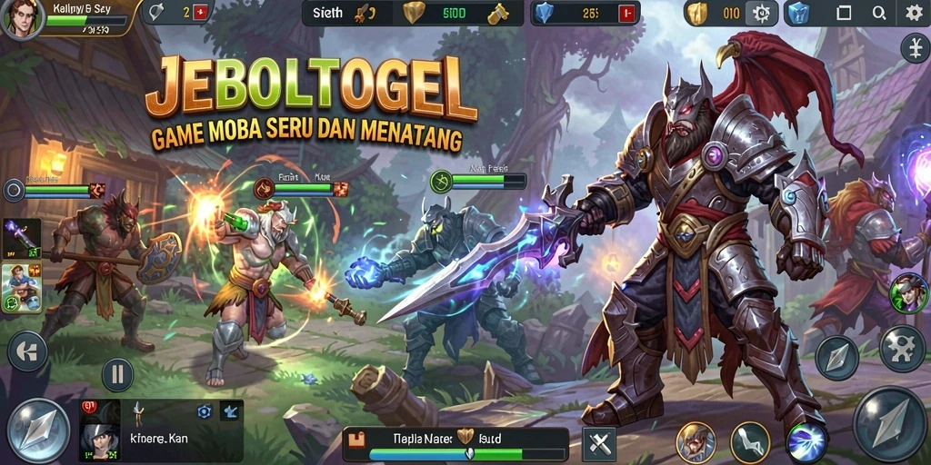Screenshot gameplay JEBOLTOGEL yang mendebarkan di arena pertempuran.