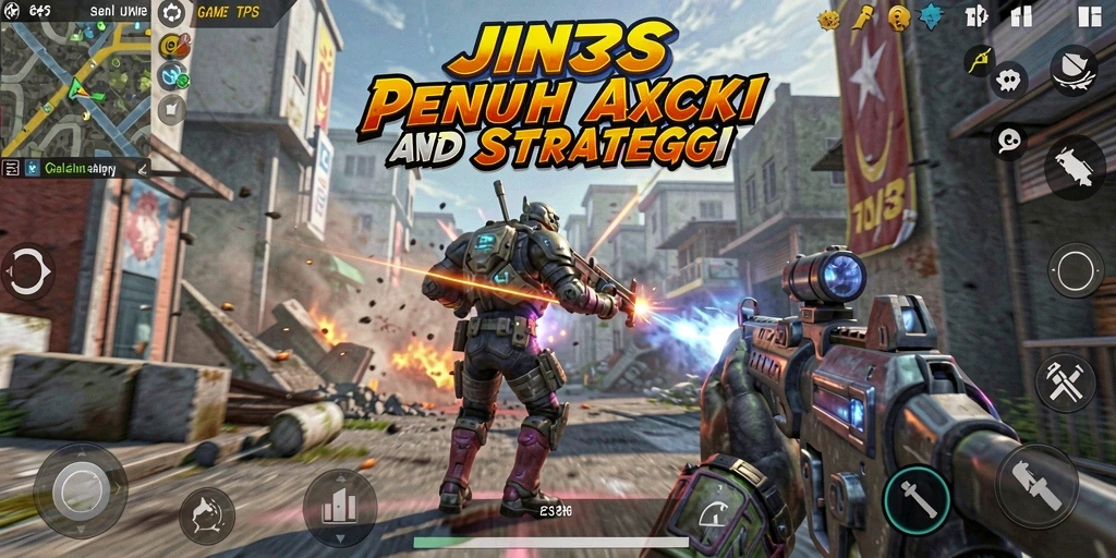 Screenshot utama JIN33 menampilkan adegan pertempuran yang dinamis.