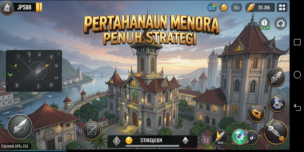 Tampilan menarik dari gameplay JPS88 dengan menara pertahanan yang strategis.