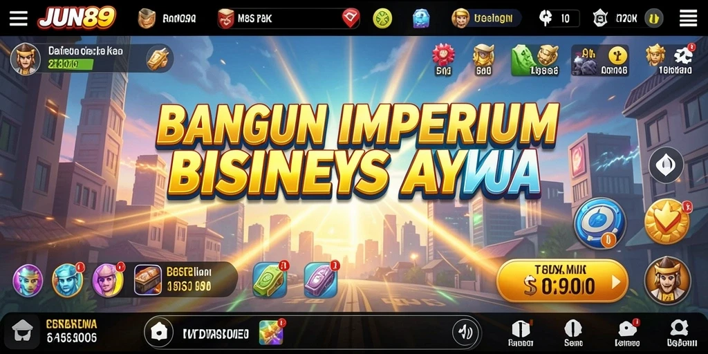 Tampilan gameplay JUN88 dengan fokus pada pengelolaan bisnis.