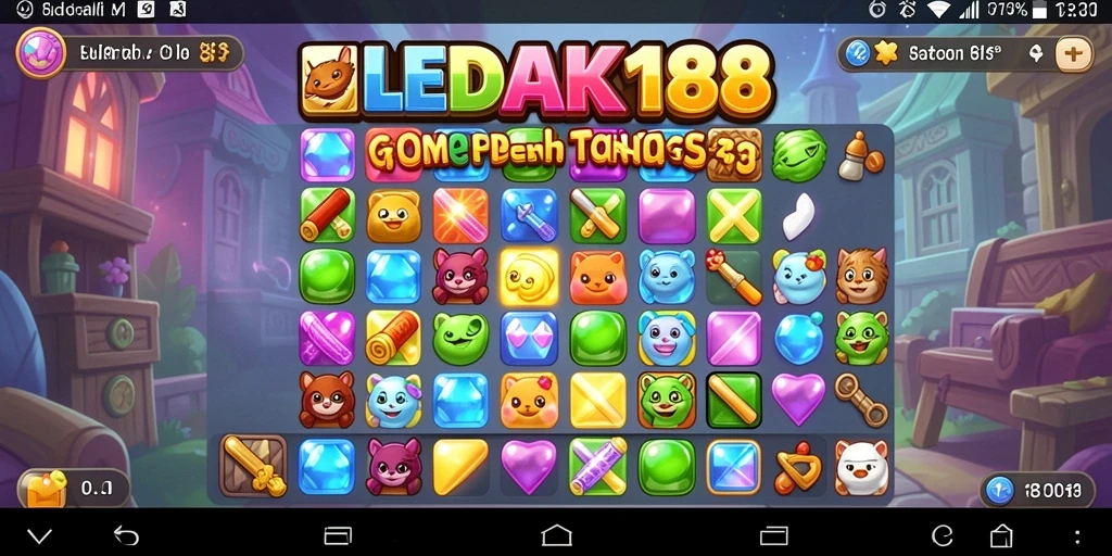 Tangkapan layar LEDAK188 menampilkan gameplay Match-3 yang memikat.