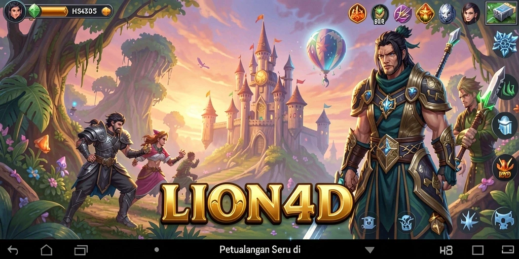 Screenshot LION4D menampilkan karakter dalam pertempuran epik.