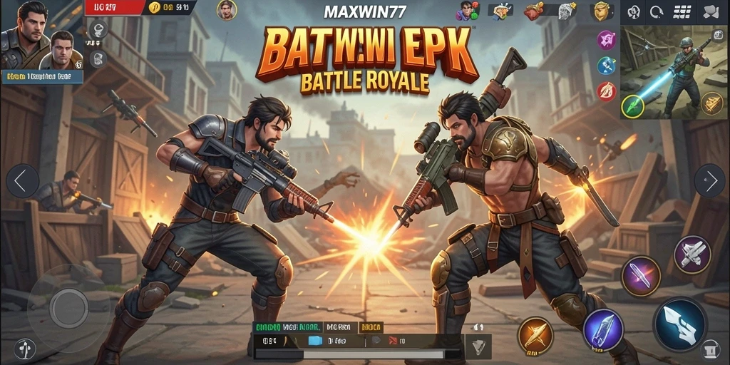 Gameplay MAXWIN77 yang mendebarkan dalam pertarungan Battle Royale.
