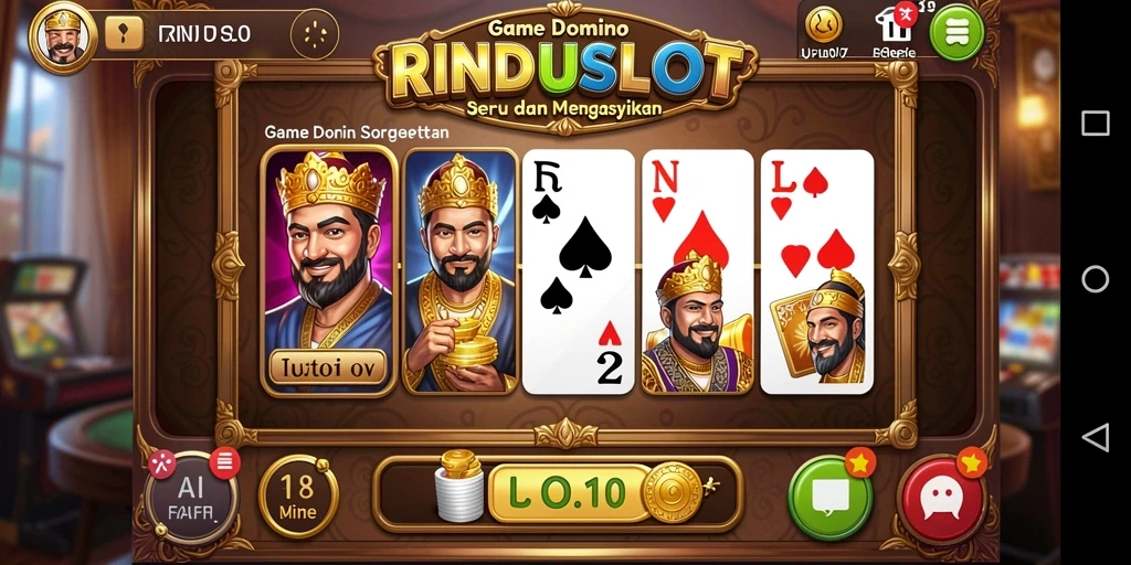 Tampilan menarik RINDUSLOT saat gameplay Domino.