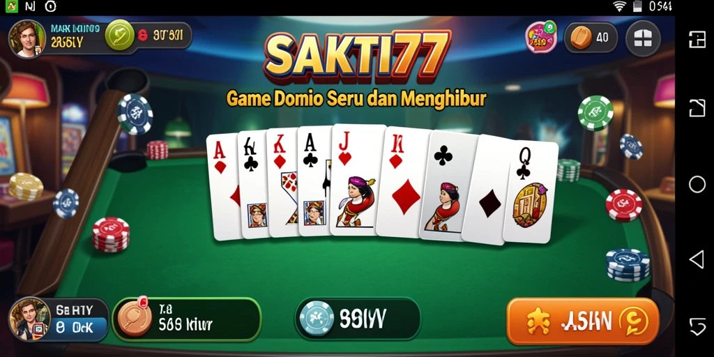 Tampilan game Domino SAKTI77 yang mengasyikkan dan interaktif.
