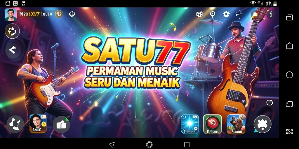 Tampilan gameplay SATU77 dengan berbagai tantangan musik.
