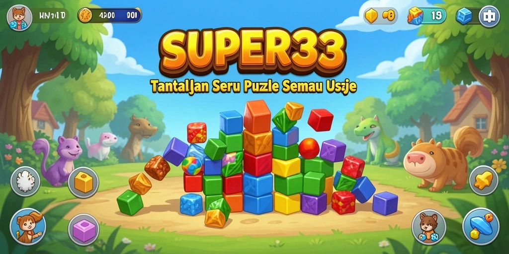 Screenshot gameplay SUPER33 yang menampilkan tantangan puzzle menarik.