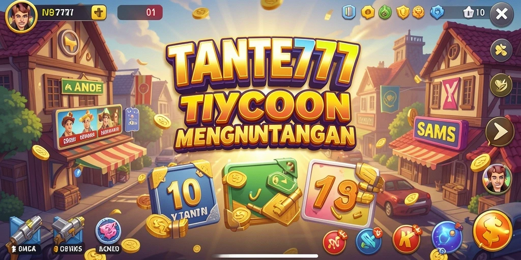 Screenshot gameplay TANTE777 menampilkan aktivitas bisnis yang menarik.
