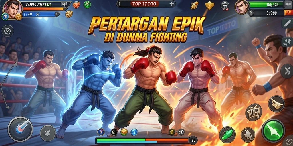 Screenshot gameplay yang menunjukkan pertarungan seru di TOP1TOTO.