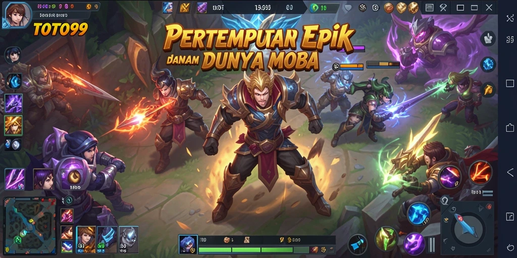 Screenshot gameplay TOTO99 dengan aksi pertempuran tim yang intens.