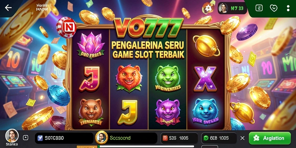Screenshot utama VO777 menampilkan gameplay slot yang menegangkan.