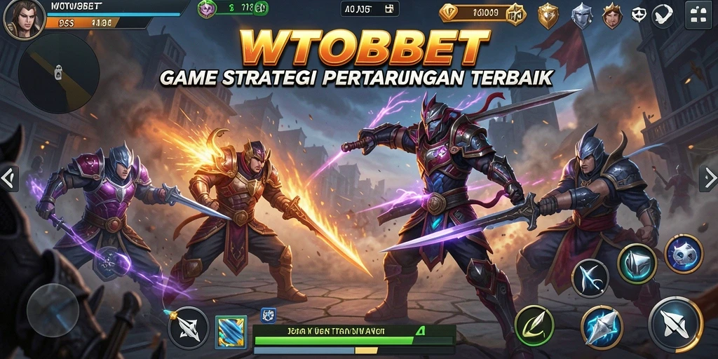 Tampilan gameplay menarik dari WTOBET yang menunjukkan strategi pertempuran.