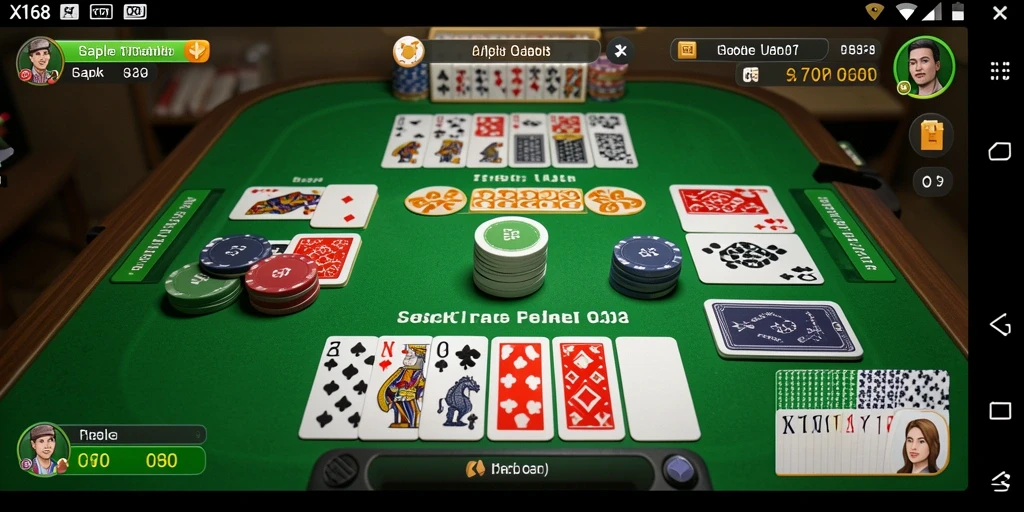 Tampilan menarik dari gameplay X168 dengan kartu Gaple.